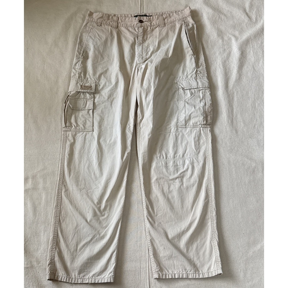 Filson Safari Cargo Pants Tan Workwear Sz 36 Fits 34x28 Lightweight Distressed